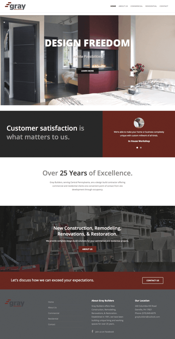 Gray Builders website